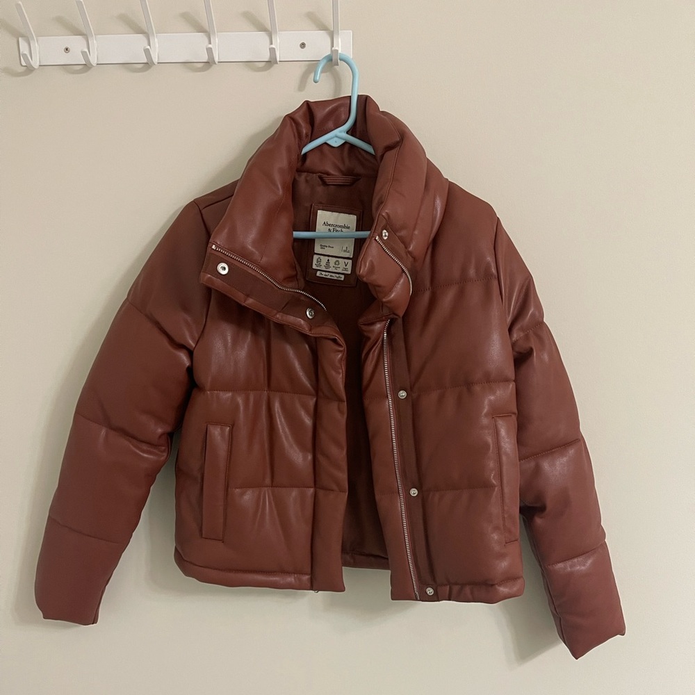 Abercrombie & Fitch Mini (Faux) Leather Puffer Coat